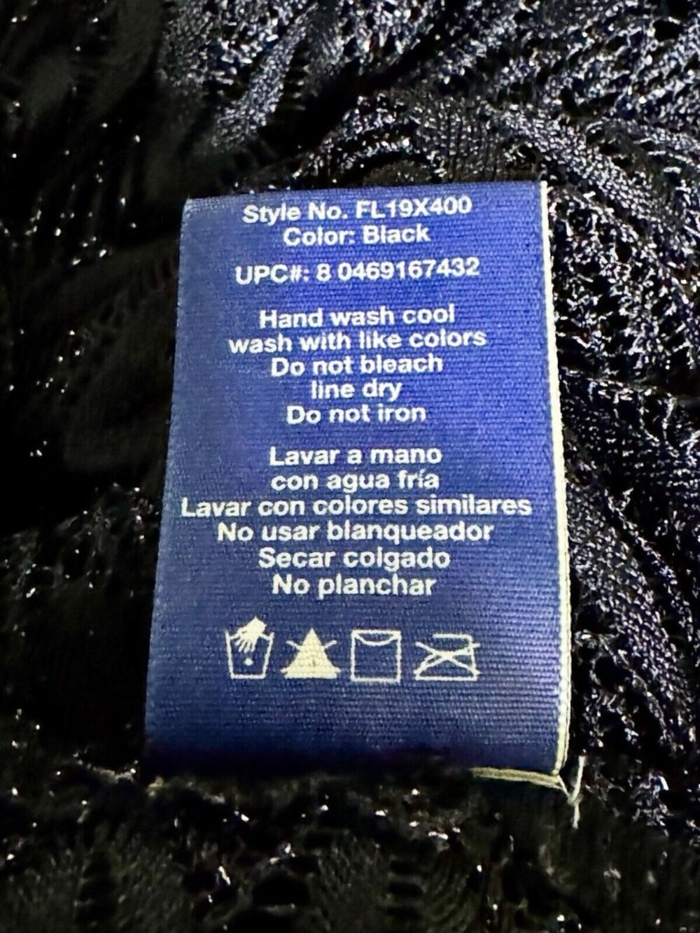 Faded Glory See Trough Color Black  Size XL - Picture 4 of 4